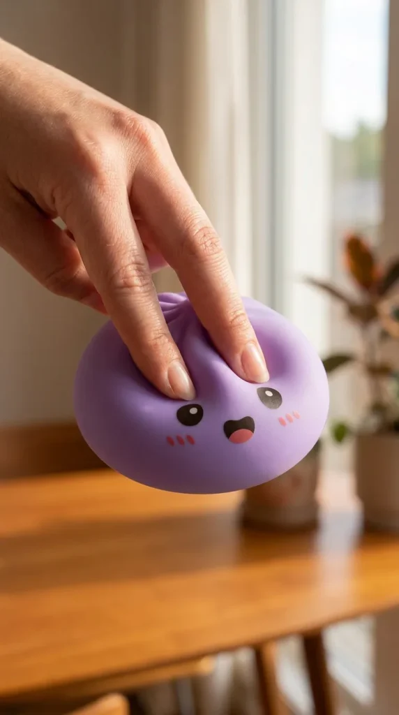 Big Dumpling Squishy Oceaanblauw tijdens het knijpen