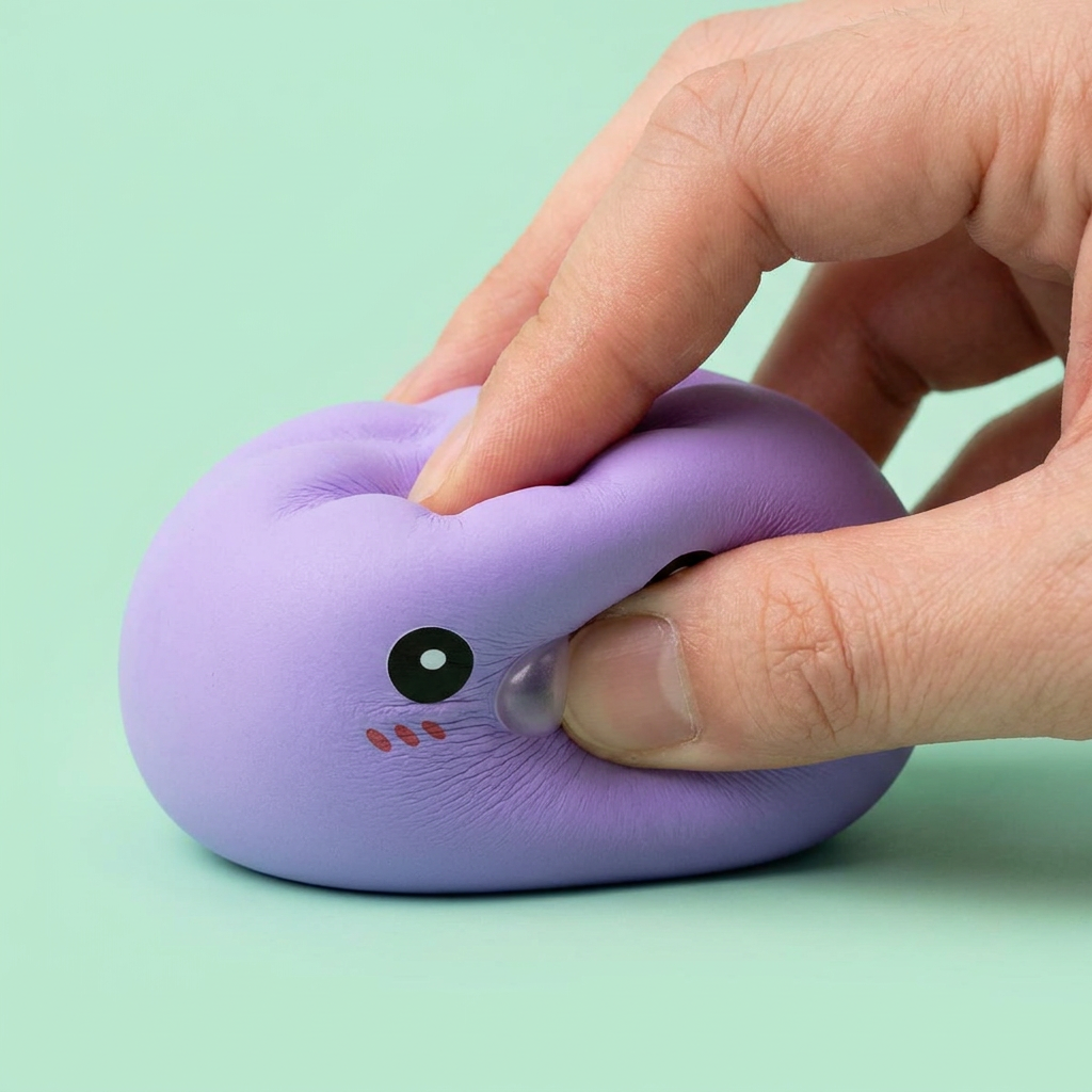Big Dumpling Squishy Oceaanblauw — slow-rise effect, het schuim vert langzaam terug