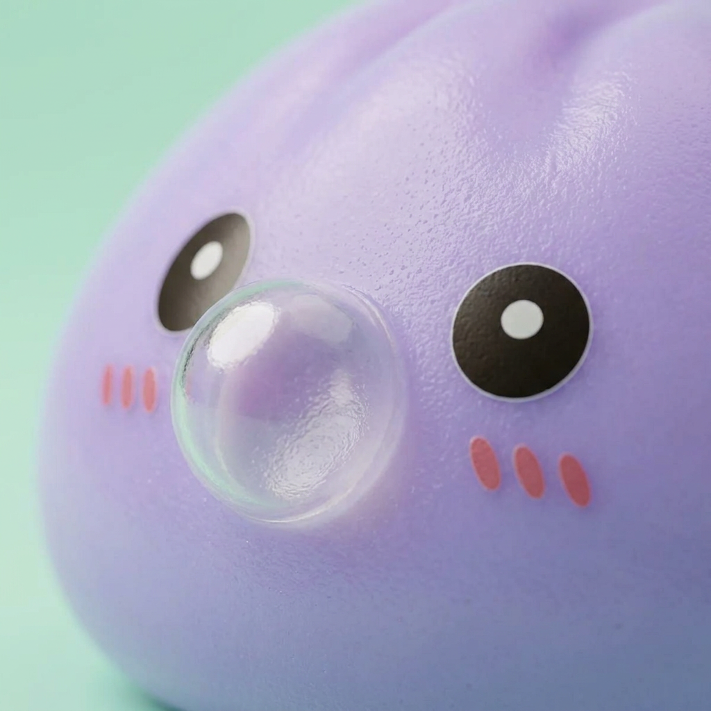 Big Dumpling Squishy Oceaanblauw — macro-close-up van de textuur