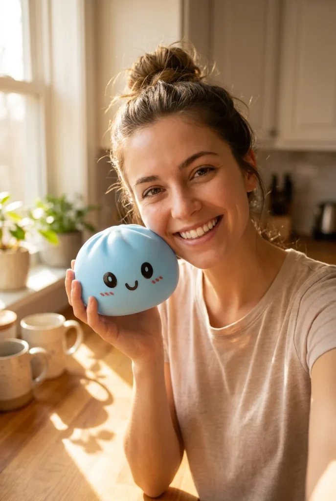 Dumpling Squishy Blauw Oceaan in het dagelijks leven