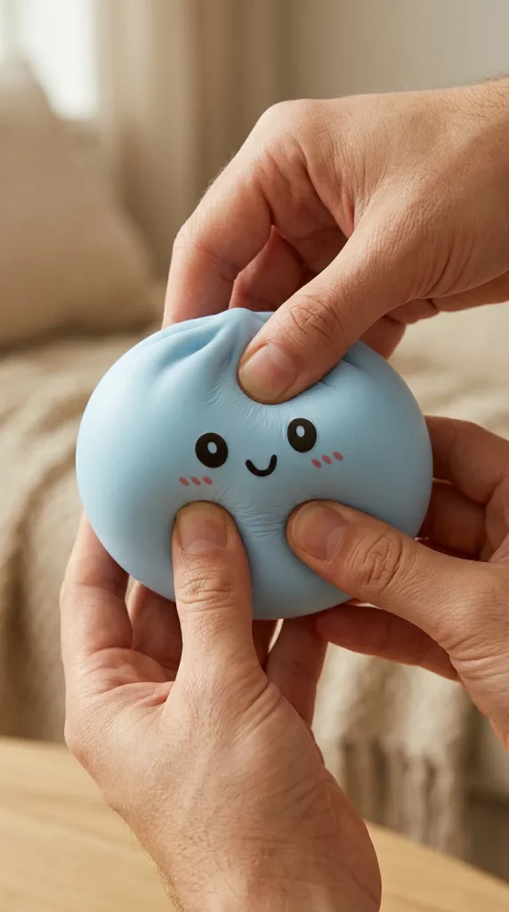 Dumpling Squishy Blauw Oceaan tijdens het knijpen