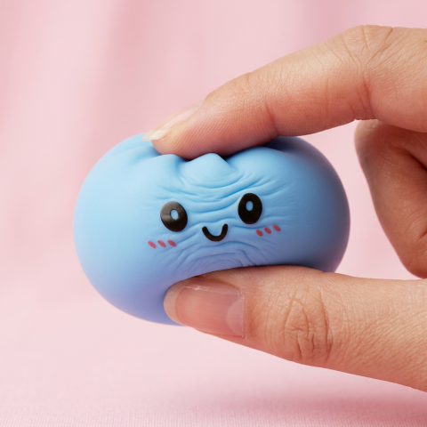 Dumpling Squishy Blauw Oceaan tijdens het knijpen, zacht materiaal