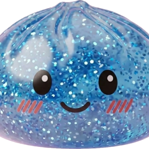 Glitter Dumpling Squishy Kalmerend Blauw tijdens het knijpen, zacht materiaal