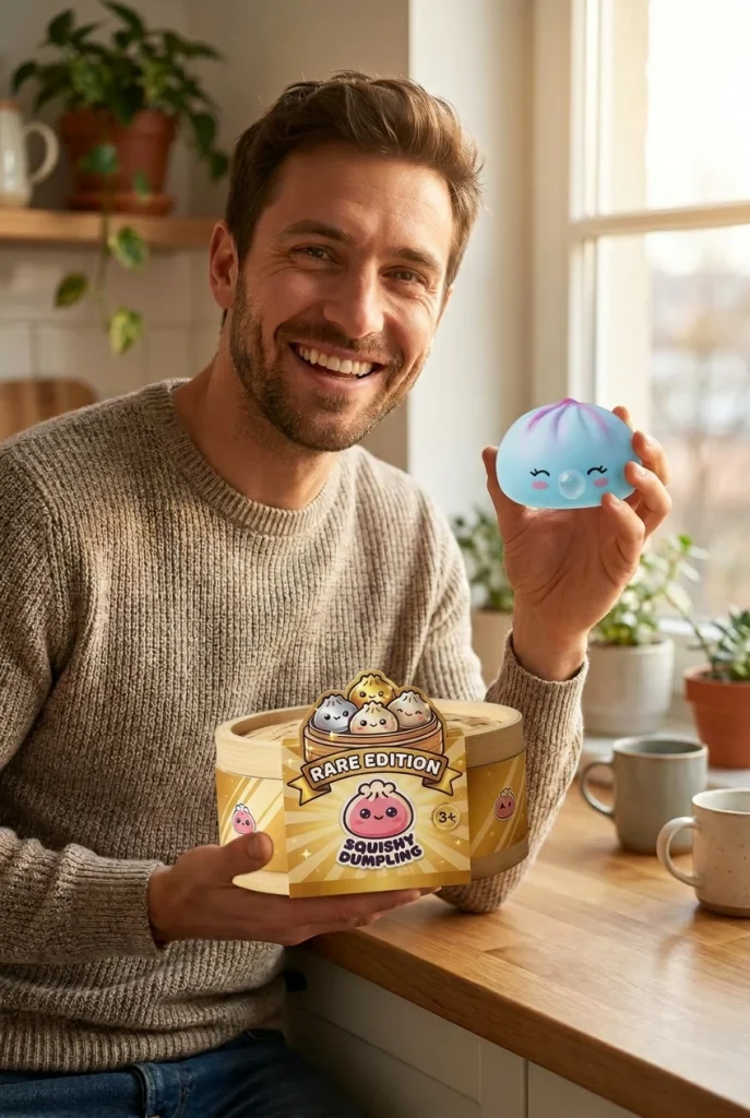 Dumpling Squishy Frost Blue Rare Blow IJsblauw met zijn doos