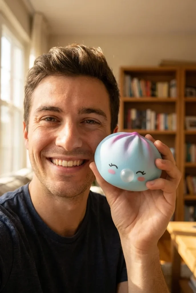 Dumpling Squishy Frost Blue Rare Blow IJsblauw in het dagelijks leven