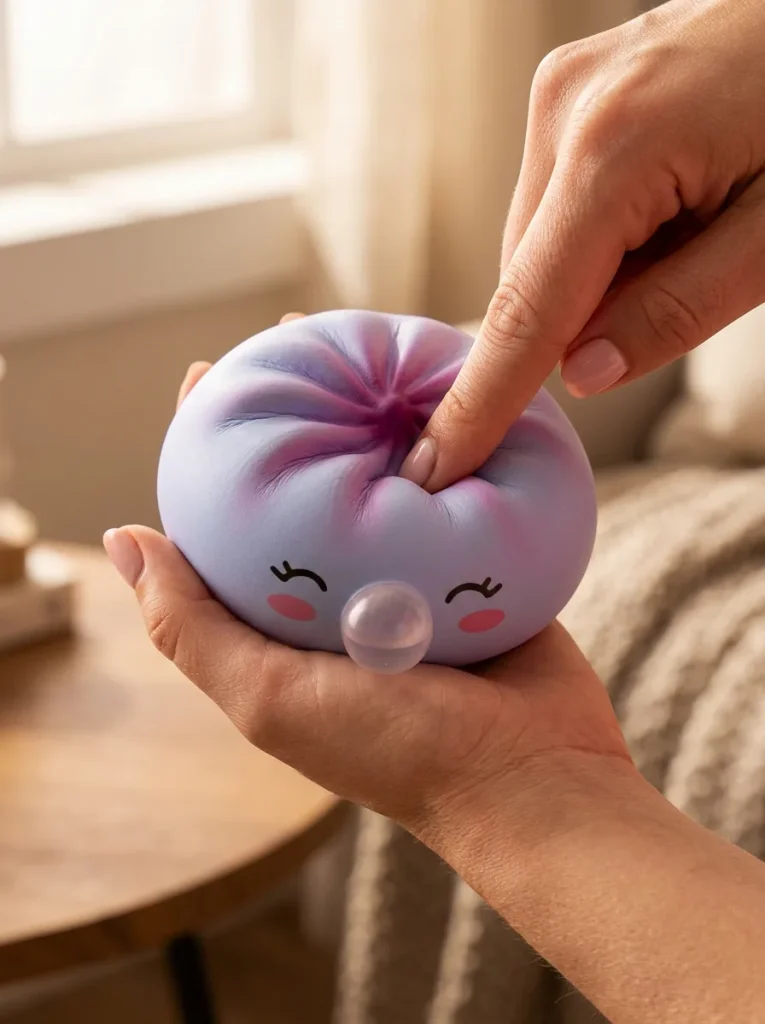 Dumpling Squishy Frost Blue Rare Blow IJsblauw tijdens het knijpen