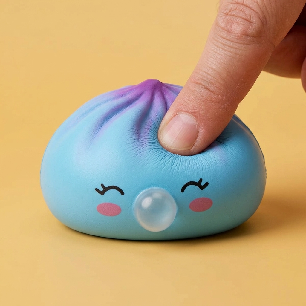 Dumpling Squishy Frost Blue Rare Blow IJsblauw tijdens het knijpen, zacht materiaal