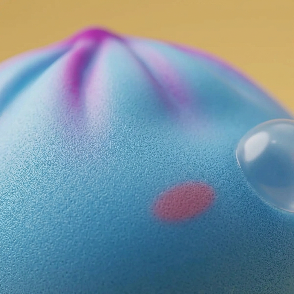 Dumpling Squishy Frost Blue Rare Blow IJsblauw — macro-close-up van de textuur