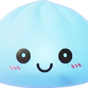 Dumpling Squishy Nachtlampje Blauw Aurora tijdens het knijpen, zacht materiaal