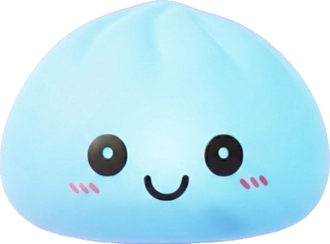 Dumpling Squishy Nachtlampje Blauw Aurora tijdens het knijpen, zacht materiaal