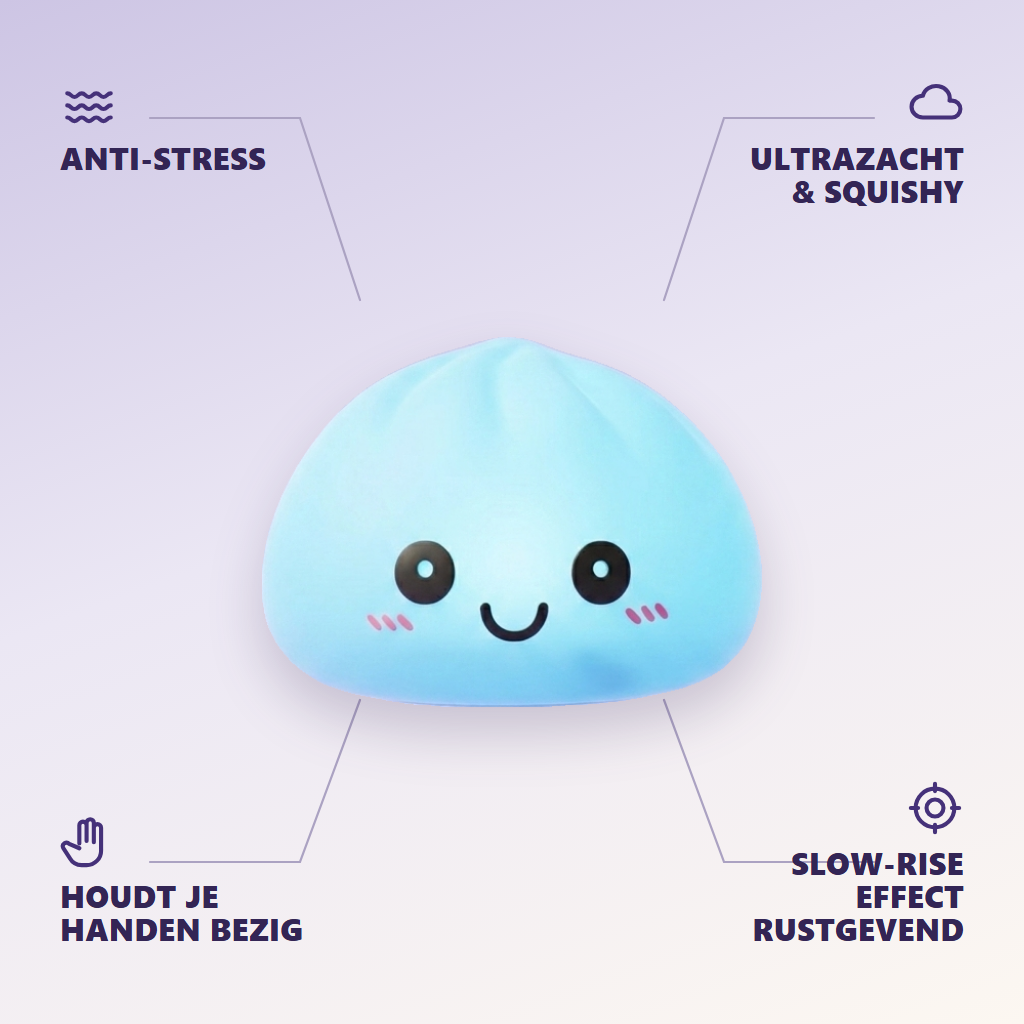 Dumpling Squishy Nachtlampje Blauw Aurora — zijn voordelen