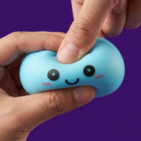 Dumpling Squishy Nachtlampje Blauw Aurora — slow-rise effect, het schuim vert langzaam terug
