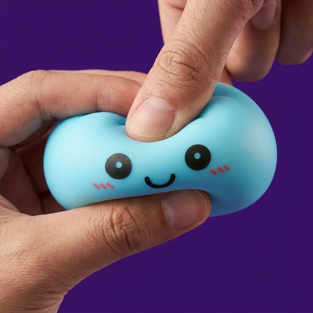Dumpling Squishy Nachtlampje Blauw Aurora — slow-rise effect, het schuim vert langzaam terug