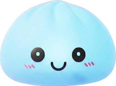 Dumpling Squishy Nachtlampje Blauw Aurora tijdens het knijpen, zacht materiaal