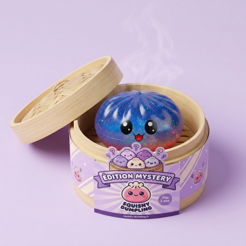 Mystery Dumpling Squishy Charmant Verrassing in het bamboe stoommandje