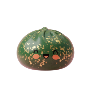 Dumpling Squishy Glitter Smaragdgroen tijdens het knijpen, zacht materiaal