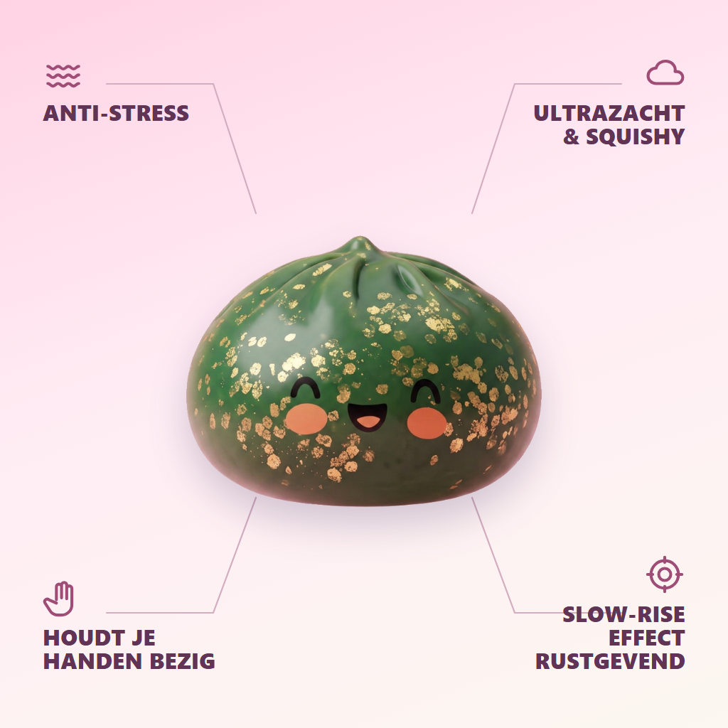 Dumpling Squishy Glitter Smaragdgroen — zijn voordelen
