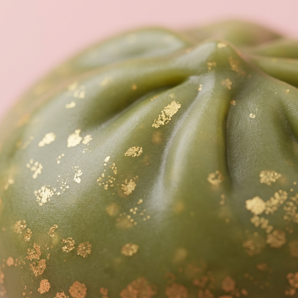 Dumpling Squishy Glitter Smaragdgroen — macro-close-up van de textuur