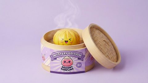 Dumpling Squishy Bun Mystery – Zachte Verrassing in het bamboe stoommandje