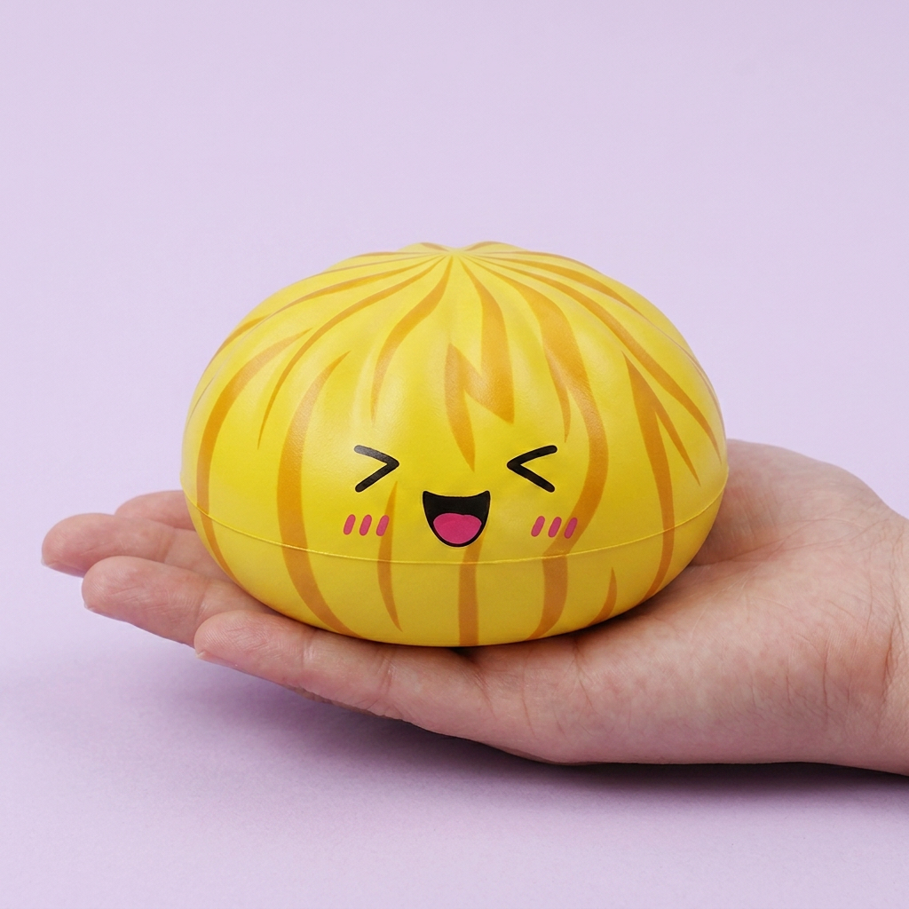 Dumpling Squishy Bun Mystery – Zachte Verrassing in de hand gehouden, echte grootte