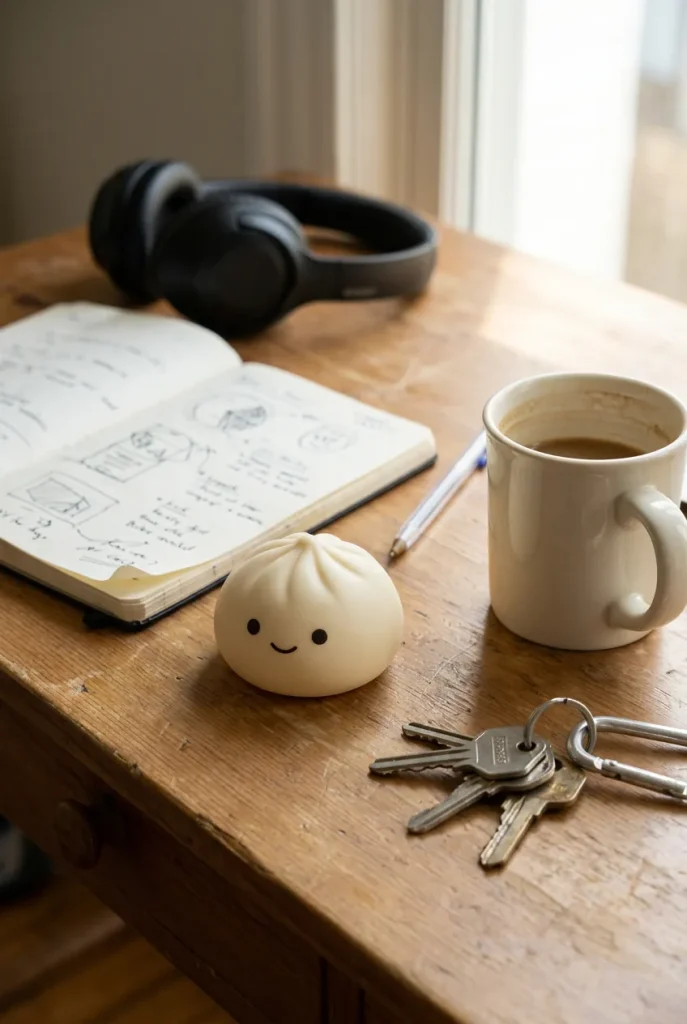Dumpling Squishy Mystery Bun Verrassing op het bureau