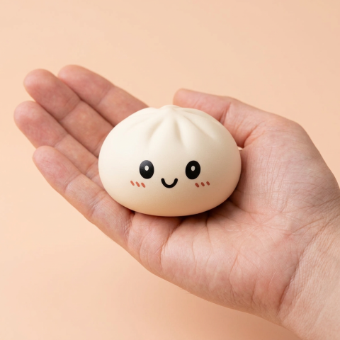 Dumpling Squishy Collection – Set van 6 Kleuren in de hand gehouden, echte grootte