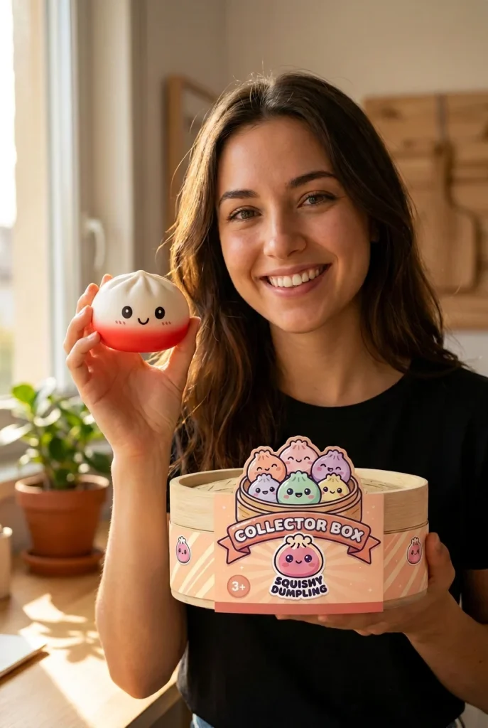 Dumpling Squishy Collection – Set van 6 Kleuren met zijn doos