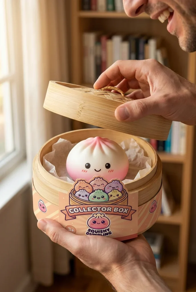 Dumpling Squishy Collection – Set van 6 Kleuren tijdens het uitpakken
