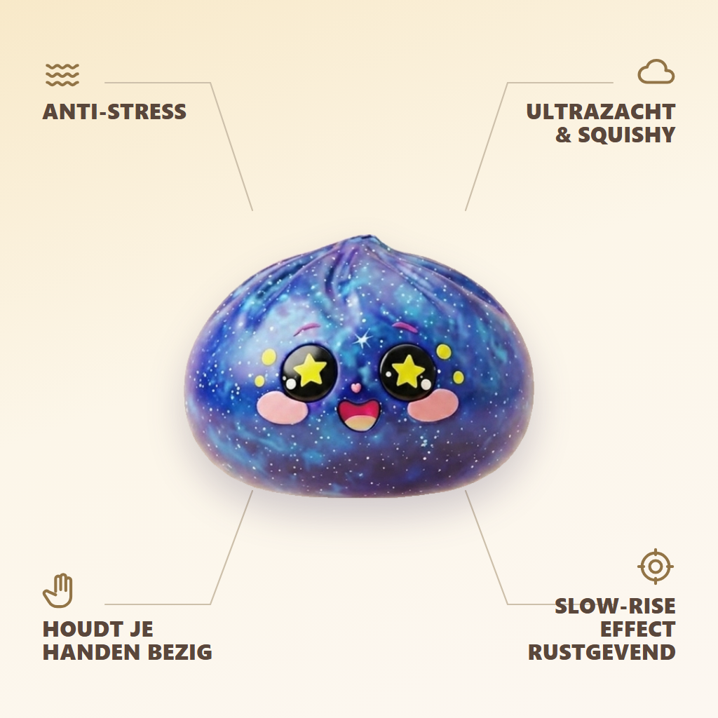 Galaxy Dumpling Squishy Kosmische Glitter — zijn voordelen