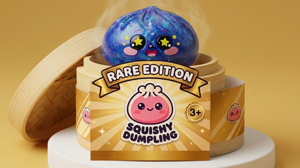 Galaxy Dumpling Squishy Kosmische Glitter in het bamboe stoommandje