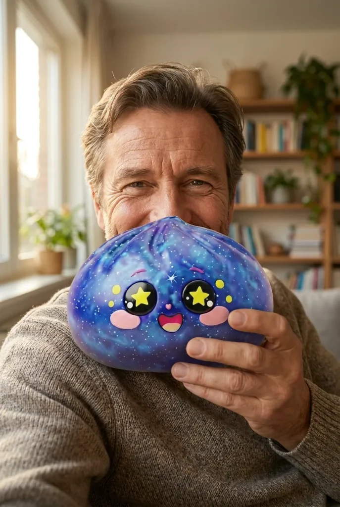 Galaxy Dumpling Squishy Kosmische Glitter in het dagelijks leven