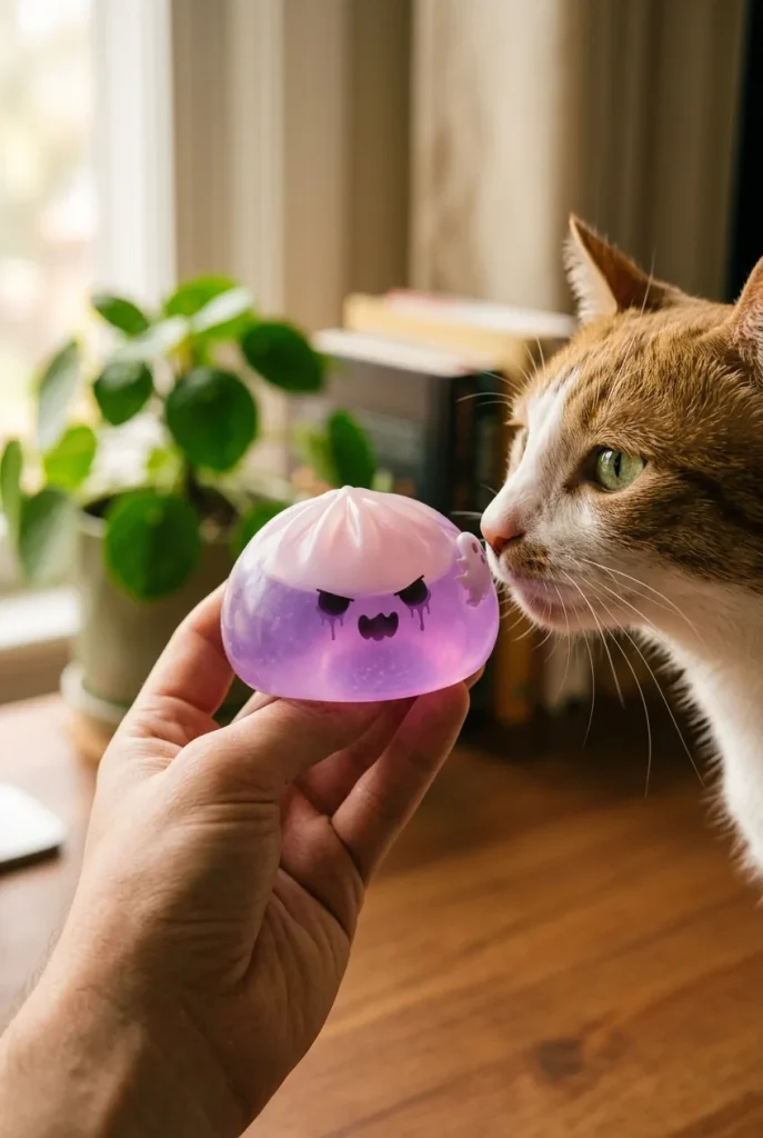 Ghost Dumpling Squishy Boo met een knuffel