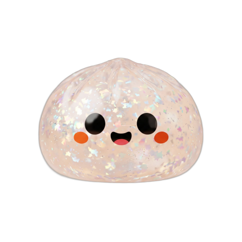 Dumpling Squishy Spook Halloween Glitter Zilver tijdens het knijpen, zacht materiaal