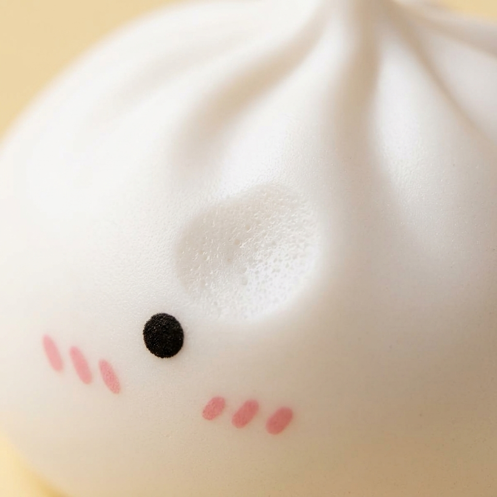 Giant Dumpling Squishy XXL 25 cm — macro-close-up van de textuur