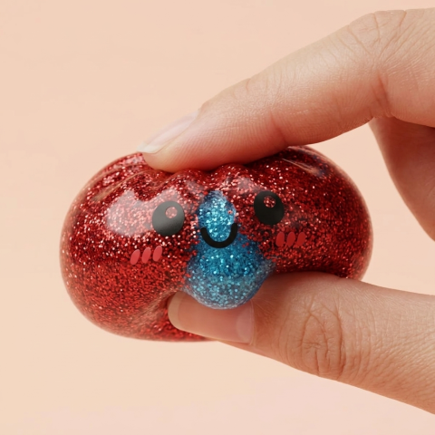 Glitter Dumpling Squishy Set van 6 — slow-rise effect, het schuim vert langzaam terug