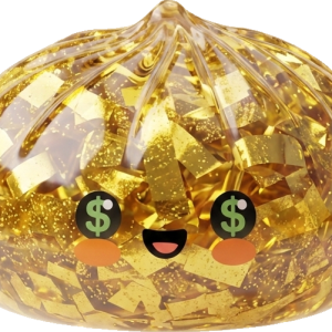 Gold Dumpling Squishy Zeldzame Editie tijdens het knijpen, zacht materiaal