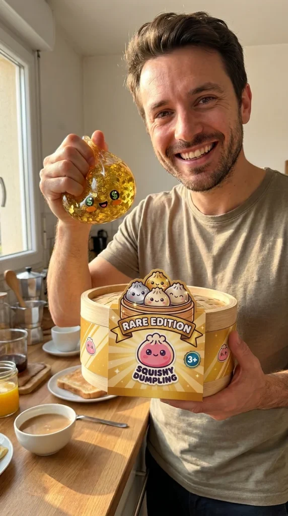 Gold Dumpling Squishy Zeldzame Editie met zijn doos