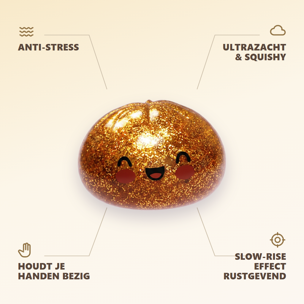 Dumpling Squishy Glitter Or Gouden Unieke Schat — zijn voordelen