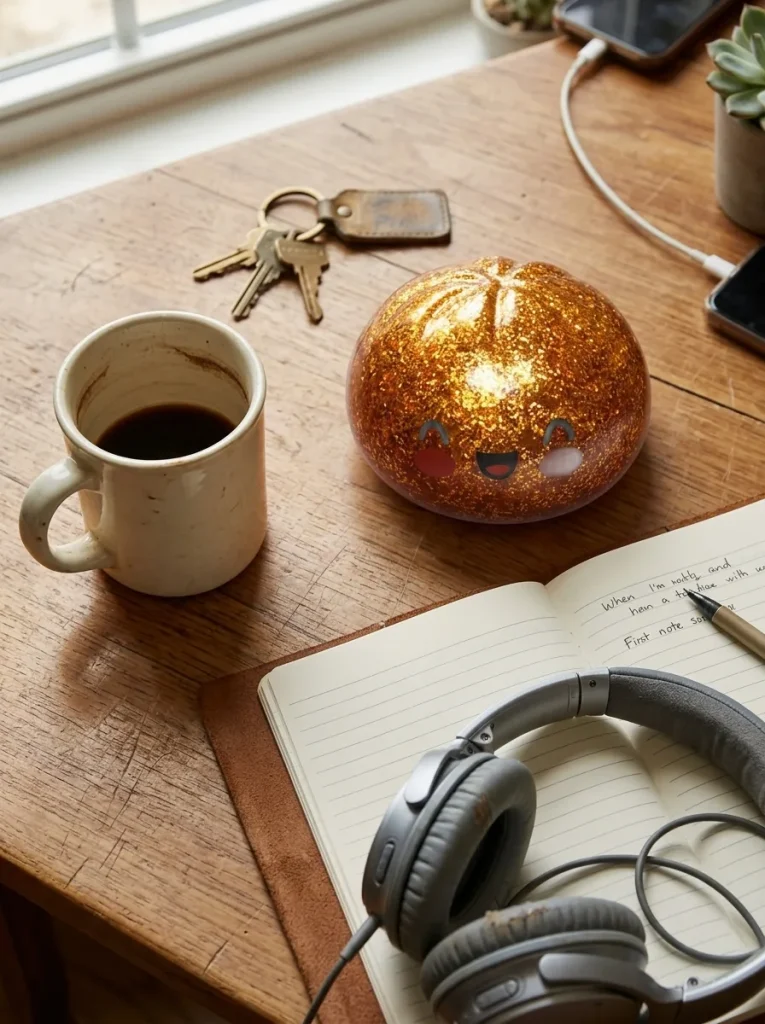Dumpling Squishy Glitter Or Gouden Unieke Schat op het bureau