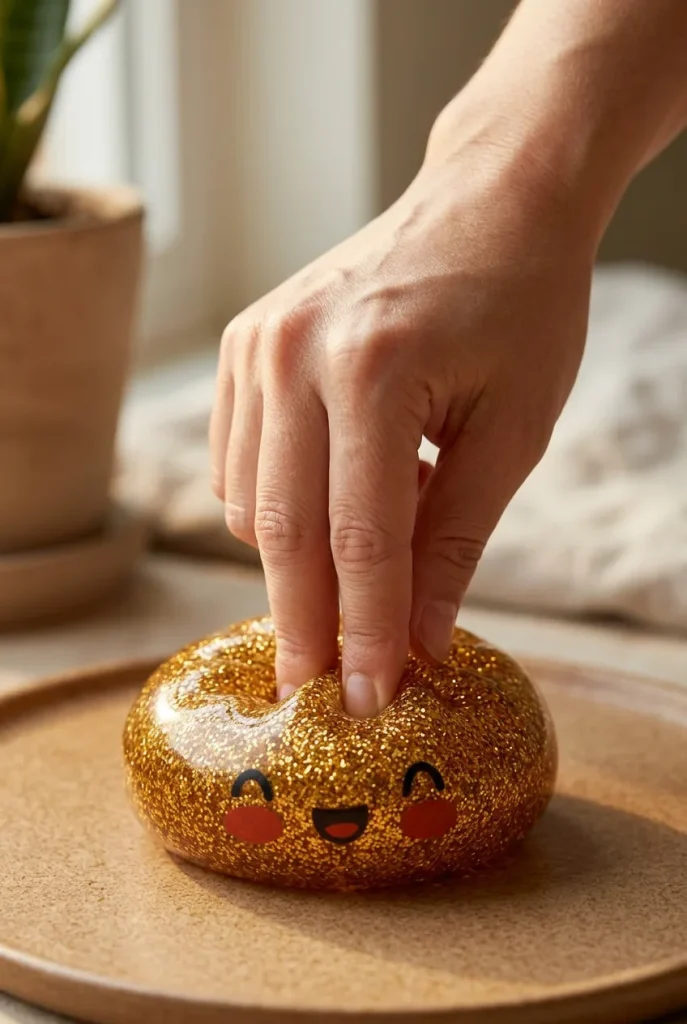 Dumpling Squishy Glitter Or Gouden Unieke Schat tijdens het knijpen