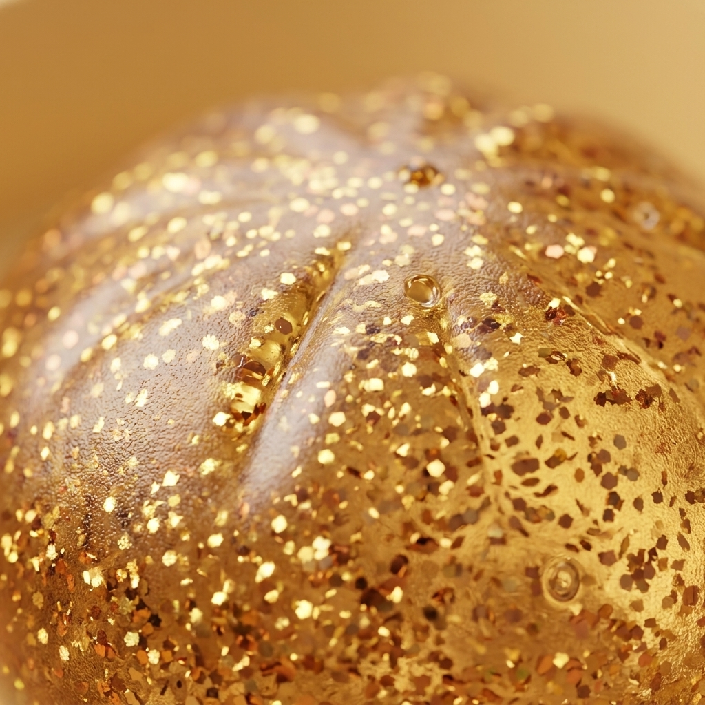 Dumpling Squishy Glitter Or Gouden Unieke Schat — macro-close-up van de textuur