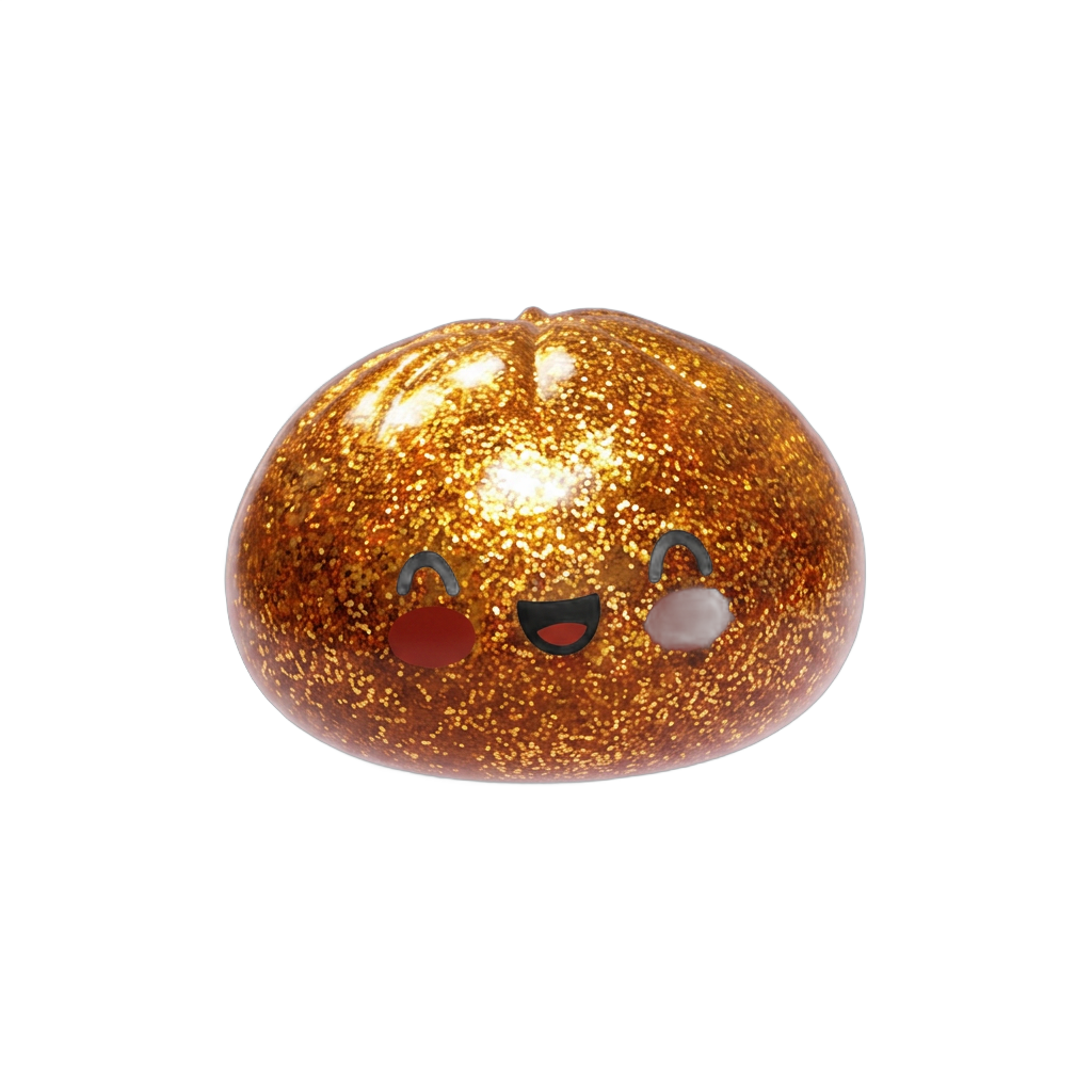 Dumpling Squishy Glitter Or Gouden Unieke Schat tijdens het knijpen, zacht materiaal