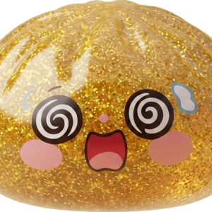 Gold Dumpling Squishy Chance – Gouden Geluksdumpling tijdens het knijpen, zacht materiaal