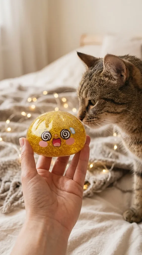 Gold Dumpling Squishy Chance – Gouden Geluksdumpling met een knuffel