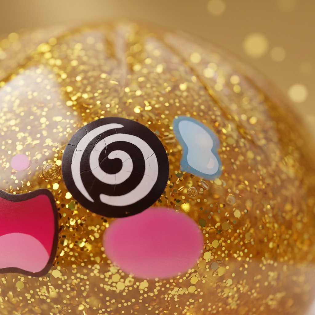 Gold Dumpling Squishy Chance – Gouden Geluksdumpling — macro-close-up van de textuur