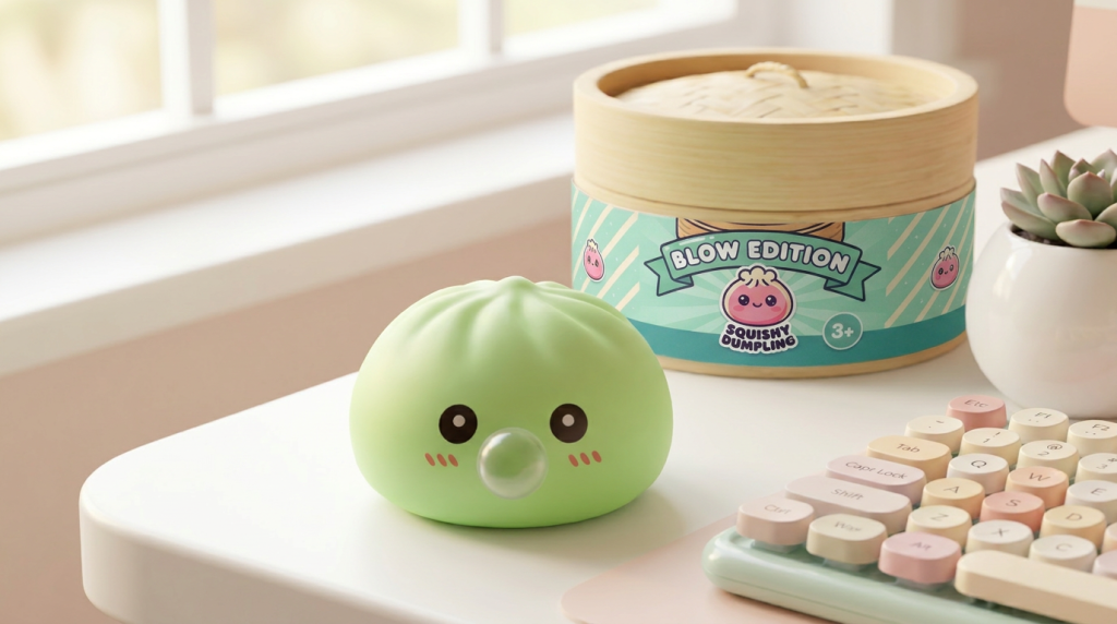 Dumpling Squishy Groen Fris Natuur in zijn kawaii omgeving
