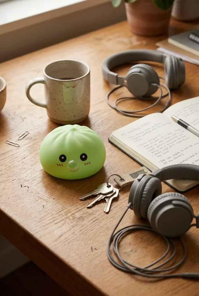 Dumpling Squishy Groen Fris Natuur op het bureau
