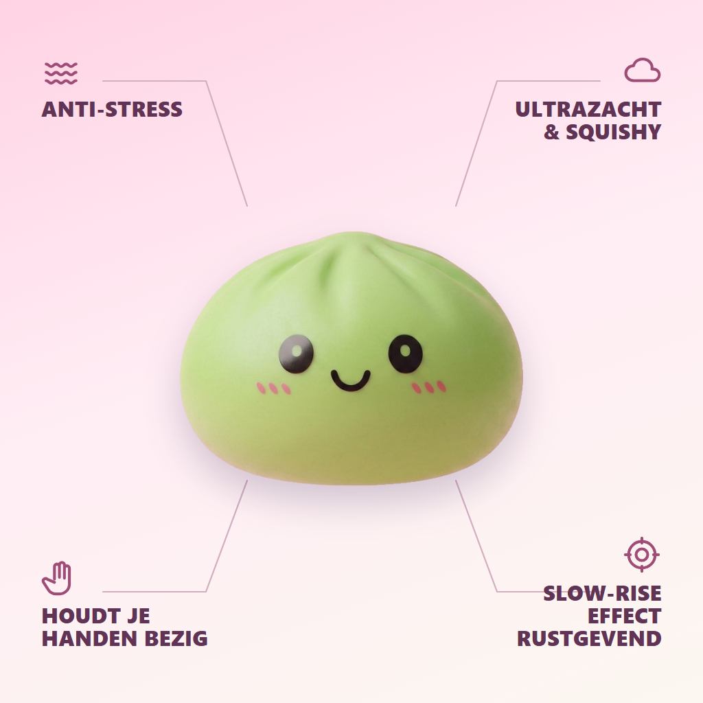 Dumpling Squishy Matcha Groen met Bamboe Mandje — zijn voordelen