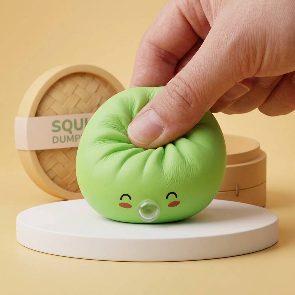 Dumpling Squishy Matcha Rare Blow Groen — slow-rise effect, het schuim vert langzaam terug
