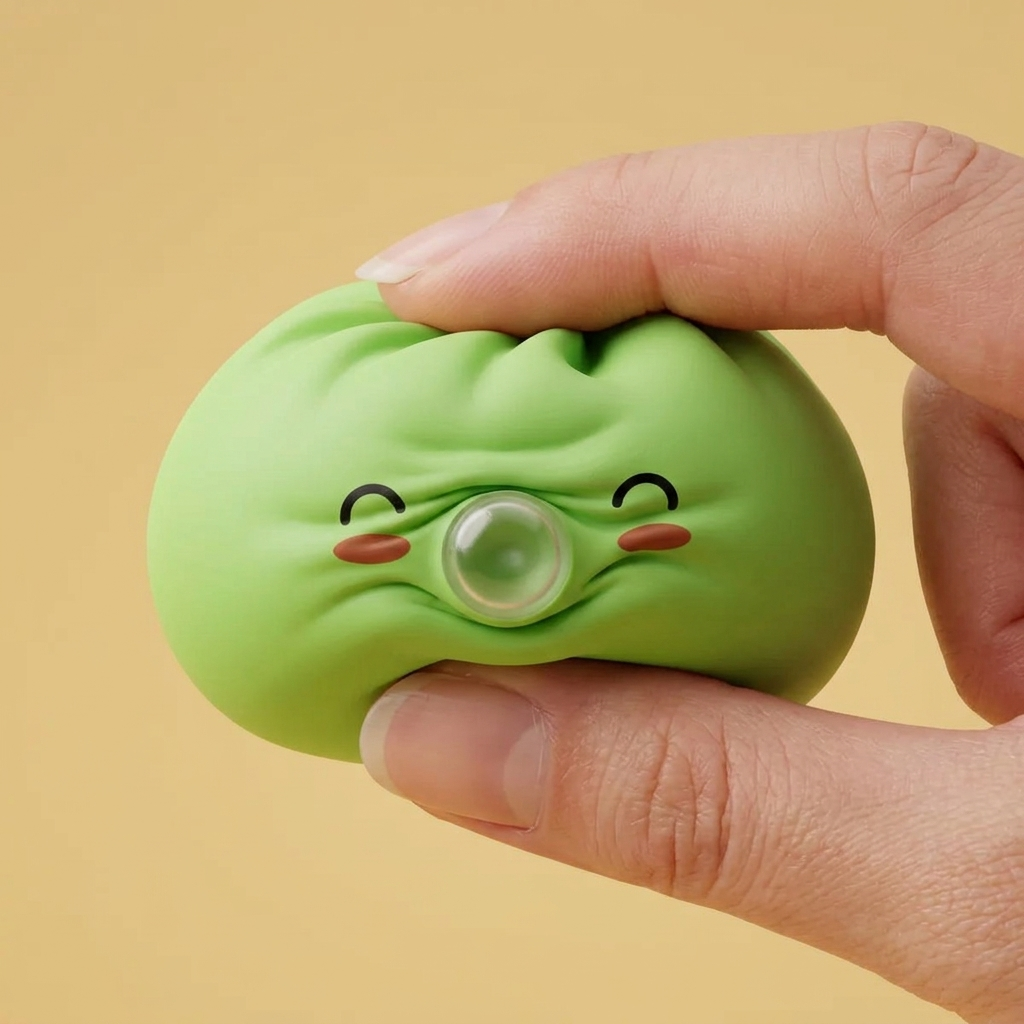Dumpling Squishy Matcha Rare Blow Groen tijdens het knijpen, zacht materiaal